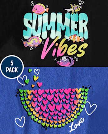 Girls Summer Food Graphic Tee 5-Pack
