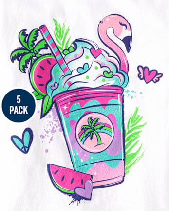 Girls Summer Food Graphic Tee 5-Pack