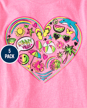 Girls Summer Food Graphic Tee 5-Pack