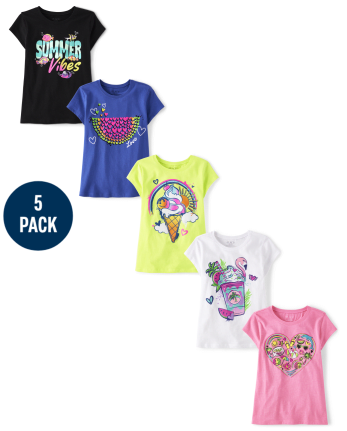 Girls Summer Food Graphic Tee 5-Pack