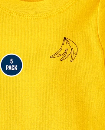 Baby Boys Banana Bodysuit 5-Pack