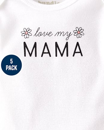 Lot de 5 bodies à motif marguerites pour bébé fille
