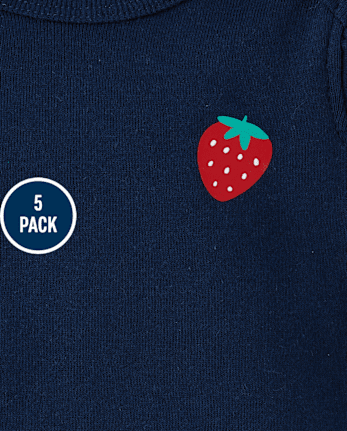 Lot de 5 bodys fraise pour bébé fille