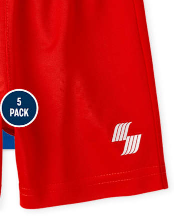 Toddler Boys Basketball Shorts 5-Pack