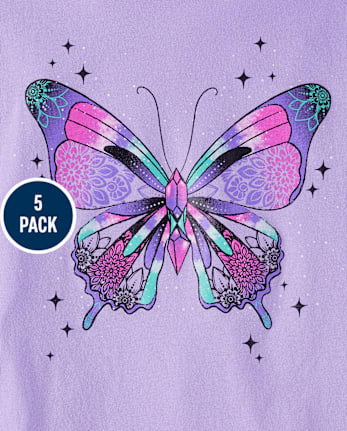 Girls Good Vibes Graphic Tee 5-Pack