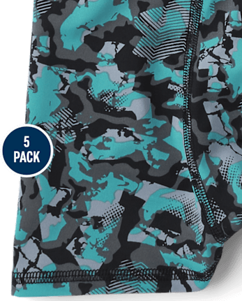 Boys Print Performance Boxer Brief Underwear 5-Pack