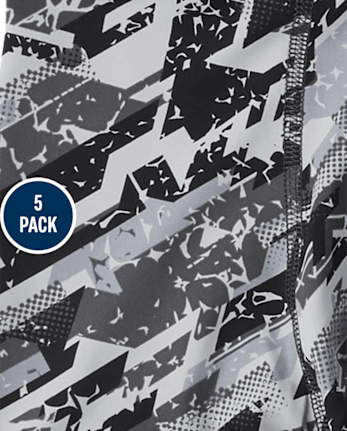 Boys Print Performance Boxer Brief Underwear 5-Pack