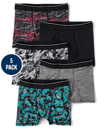 Calzoncillos tipo bóxer Performance con estampado para niños, paquete de 5