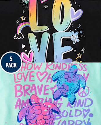 Fille Animal T-shirt imprimé 5-Pack