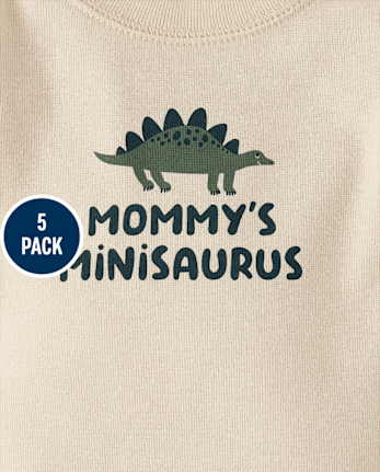 Lot de 5 bodies dinosaures pour bébé garçon