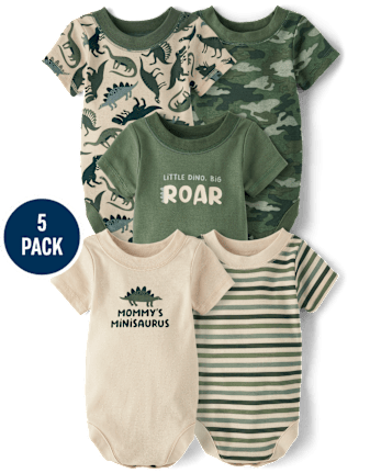 Baby Boys Dino Bodysuit 5-Pack
