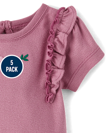 Lot de 5 bodies à fleurs pour bébé fille