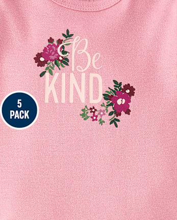 Lot de 5 bodies à fleurs pour bébé fille
