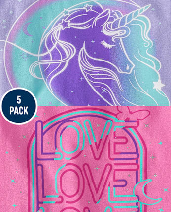 Girls Trend Graphic Tee 5-Pack