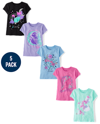 Girls Trend Graphic Tee 5-Pack