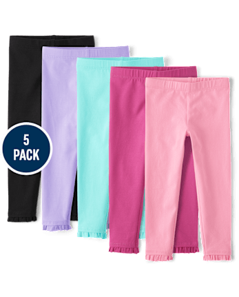 Toddler Girls Ruffle Leggings 5-Pack