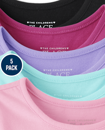 Toddler Girls Empire Babydoll Top 5-Pack