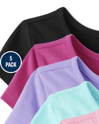 Toddler Girls Empire Babydoll Top 5-Pack