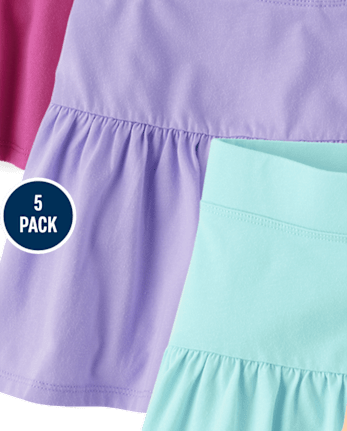Girls Tiered Skort 5-Pack