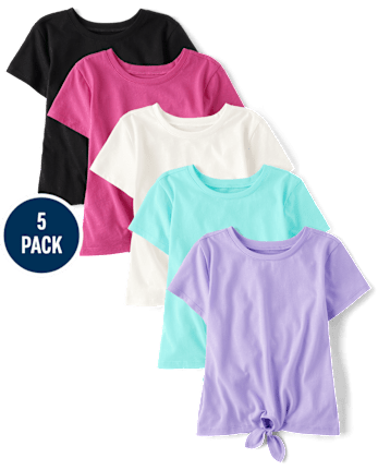 Girls Tie Front Top 5-Pack
