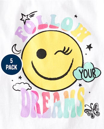 Girls Icon Graphic Tee 5-Pack