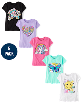 Girls Icon Graphic Tee 5-Pack