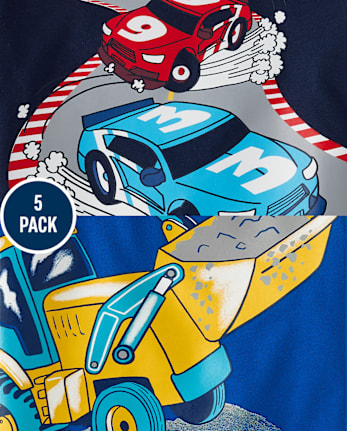 Baby And Toddler Boys Vehicle Graphic Tee 5-Pack