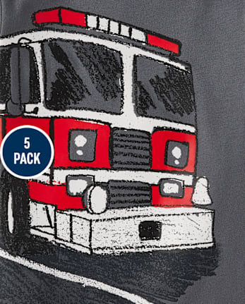 Baby And Toddler Boys Vehicle Graphic Tee 5-Pack