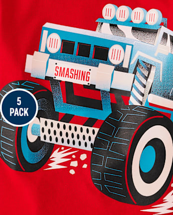 Baby And Toddler Boys Vehicle Graphic Tee 5-Pack