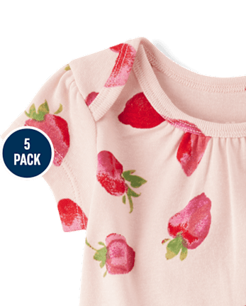 Body fraise pour bébé fille (lot de 5)