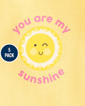 Baby Girls Sun Bodysuit 5-Pack