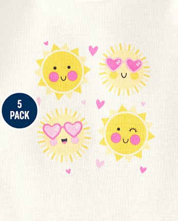 Baby Girls Sun Bodysuit 5-Pack