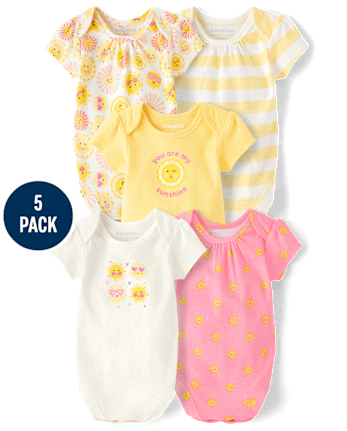 Baby Girls Sun Bodysuit 5-Pack