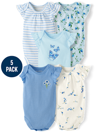 Baby Girls Floral Bodysuit 5-Pack