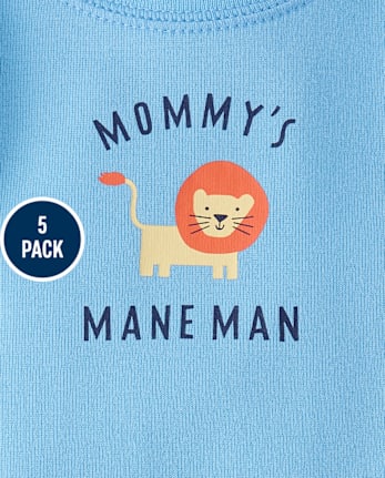Baby Boys Animal Bodysuit 5-Pack