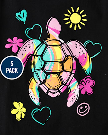 Lot de 5 t-shirts graphiques tendance pour filles