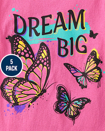Lot de 5 t-shirts graphiques tendance pour filles