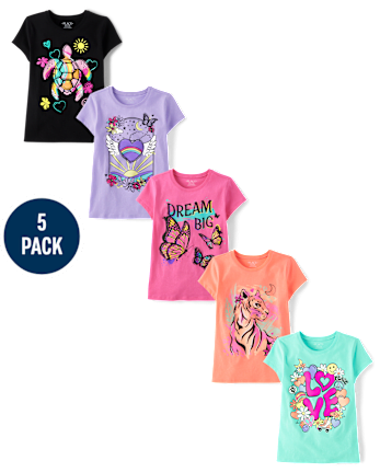 Girls Trend Graphic Tee 5-Pack