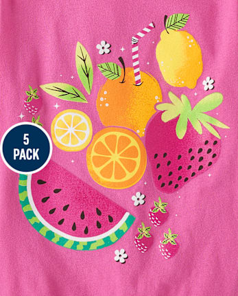 Girls Food Graphic Tee 5-Pack