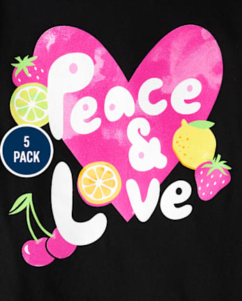 Lot de 5 t-shirts graphiques d'été pour filles