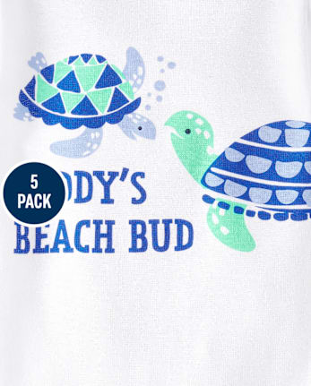 Lot de 5 bodies tortue pour bébé garçon