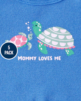 Baby Girls Sea Creature Bodysuit 5-Pack