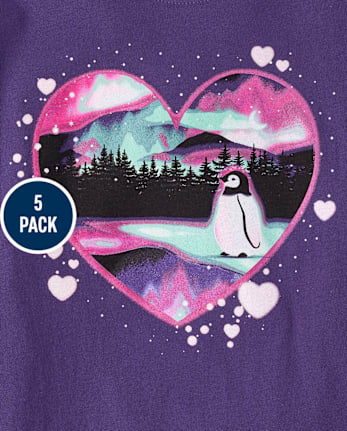 Girls Animal Graphic Tee 5-Pack