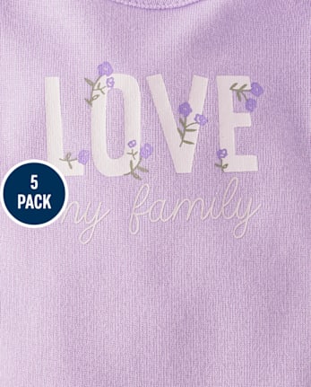 Baby Girls Floral Bodysuit 5-Pack