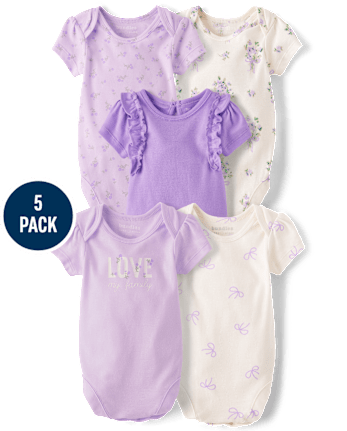 Baby Girls Floral Bodysuit 5-Pack