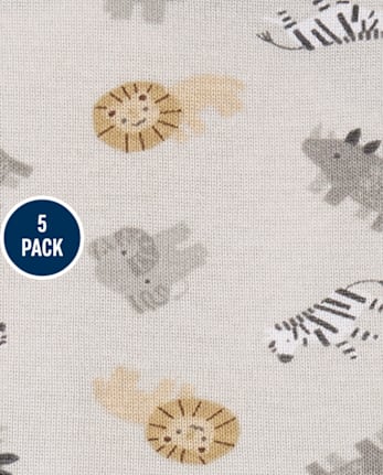 Baby Boys Animal Bodysuit 5-Pack