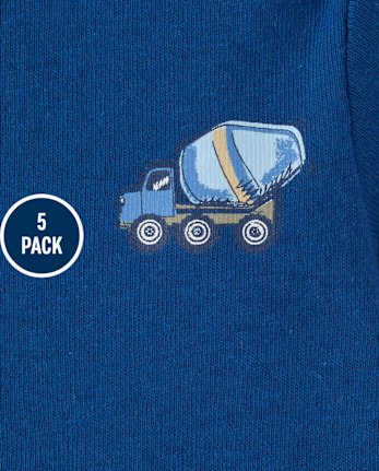Baby Boys Construction Vehicle Bodysuit 5-Pack