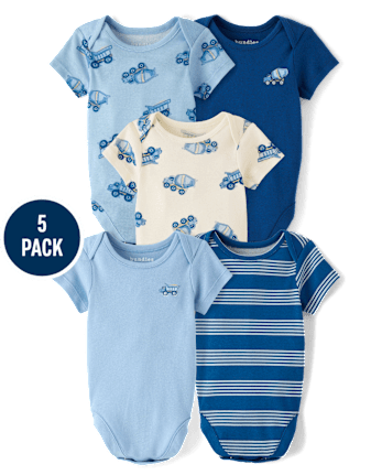 Baby Boys Construction Vehicle Bodysuit 5-Pack