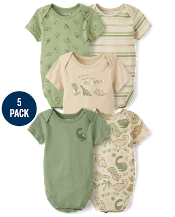 Baby Boys Dino Bodysuit 5-Pack