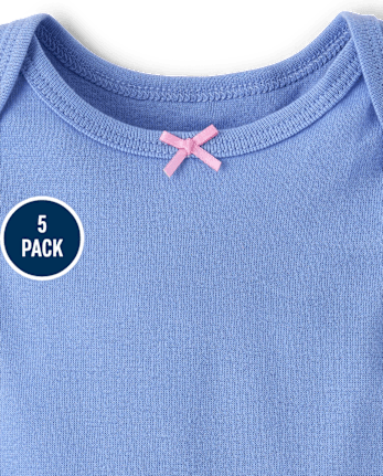 Baby Girls Bow Bodysuit 5-Pack